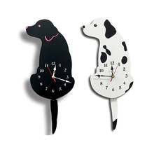 Reloj de pared creativo para decoración de sala de estar, relojes acrílicos de dibujos animados de perro, decoración de pared del hogar, reloj de pared europeo moderno para habitaciones de niños 2024 - compra barato