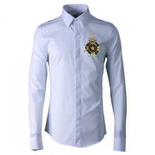 Minglu camisa masculina bordada, camisa nova moda 100% algodão, manga comprida, camisa masculina casual slim fit 4xl 2024 - compre barato