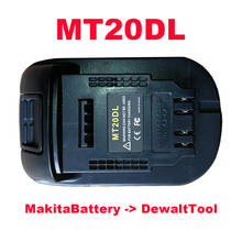 Pluupine-adaptador para conversor de bateria, mt20dl, dewalt 20v, ferramenta de conversão, makita 18v, bateria de íon-lítio, bl1830, bl1860 para dcb200 2024 - compre barato