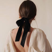 Женская бархатная резинка для волос, черная винтажная Эластичная завязка для волос с бантом, аксессуар для волос 2024 - купить недорого