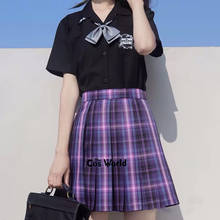 [Witch Contract] Japanese Girl's Summer High Waist Pleated Plaid Skirts For JK School Uniform Students Cloths 2024 - buy cheap