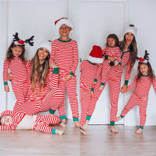 Christmas Family Pajamas Set Xmas Clothes Parent-Child Suit Striped Sleepwear Nightwear Kid Dad Mom Matching Family Outfits 2020 2024 - buy cheap