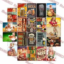 Sexy Lady Beer Tin Sign Oktoberfest Vintage Plaque Pin Up Girls Pub Bar Club Wall Poster Painting Home Decor Wall Art 2024 - buy cheap