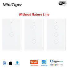 Minitiger US Standard 1/2/3 Gang Tuya APP Wifi Smart Wall Touch Light Switch Crystal Glass Single Fire Line Touch Switch 2024 - buy cheap