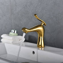 Basin Faucet Gold Brass Bathroom Sink Mixer Tap Cold and Hot Wash Basin Faucet Elegant Crane For Bathroom Deck Mounted Taps 2024 - buy cheap