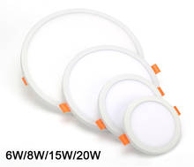 Светодиодный светильник-панель круглый ультратонкий Светодиодный светильник AC85-265V 6 Вт 8 Вт 15 Вт 20 Вт светодиодный потолочный встраиваемый светильник для ванной комнаты 2024 - купить недорого