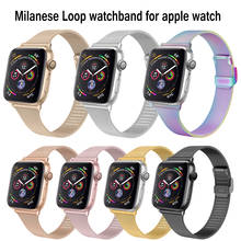 Ремешок «Миланская петля» для apple watch band 38 мм 42 мм 44 мм 40 мм, браслет для часов серии 1 2 3 4 5 6 SE 2024 - купить недорого