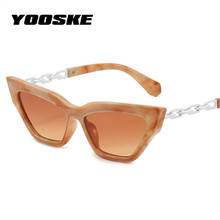 YOOSKE Vintage Metal Chain Cat Eye Women Sunglasses Fashion Jelly Color Gradoent Sun Glasses Men Brand Designer Eyewear UV400 2024 - buy cheap