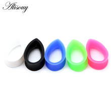 Alisouy 2Pcs Water drop Silicone Ear Plugs and Tunnels Ear Piercings Earlets Expander Ear Gauges 4-20mm Body Jewelry Piercings 2024 - buy cheap