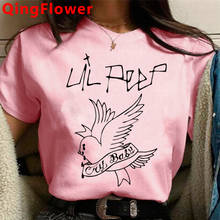 Camiseta feminina lil peep cry, camiseta top feminina vintage estética ulzzang grunge verão casual 2024 - compre barato