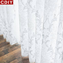 CDIY White Embroidery Jacquard Sheer Curtains Window Tulle Curtains for Bedroom Living Room Kitchen Voile Curtains Window Drapes 2024 - buy cheap