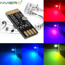 2 led rgb ativado por voz, iluminação portátil, usb, dc 5v, toca música, com brilho ajustável, luz decorativa, plug and play 2024 - compre barato