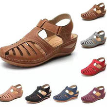 NVLX114-Sandalias de punta redonda para mujer, zapatos de suela blanda, cómodos y huecos, de verano, talla grande 35-43 2024 - compra barato