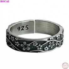 S925 Sterling Silver Rings for Women Retro  2022 New Fashion Jewelry Opening Plum Blossom Eternal Vine Argentum Ornament 2024 - buy cheap