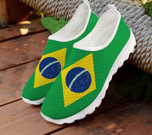 ELVISWORDS Soccer Team Brazil Pattern Summer Ladies Shoes Flats Casual Summer Women's Casual Sneakers Shoes Woman Air Mesh 2020 2024 - buy cheap