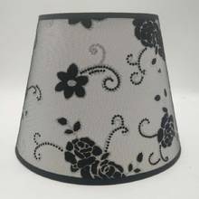 Abajur para lâmpadas de mesa, e27, 25cm, preto, estampado em pvc, redondo, cobertura moderna para lâmpada