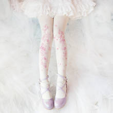 Japanese Antiquity Lolita Socks Cute Cherry Blossom Pantyhose Stockings Young Girls Student Sweet Vintag Bottoming Socks Cosplay 2024 - buy cheap
