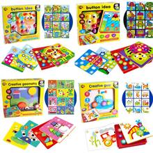 Juego de 4 puzles 3D con botones coloridos, Kit de ensamblaje de uñas y setas, imagen compuesta de mosaico para bebé, rompecabezas de mesa, juguete educativo 2024 - compra barato