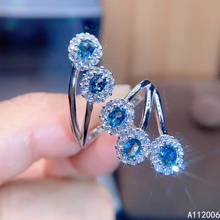 Anel delicado de prata esterlina 925, com embutido, azul natural, novo anel de pedras preciosas feminino, suporte clássico para teste 2024 - compre barato