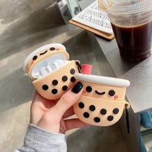 Headphone Case For Huawei Freebuds 4i Case Cute Cartoon Milk tea Silicone 3D Earphone Cover Case with keychain For Freebuds 4i 2024 - buy cheap