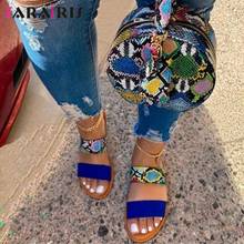 SaraIris INS Hot Sale Open Toe Multicolor Snake Print Female Summer Sandals Casual Leisure Leopard Women Sandals Women Shoes 2024 - buy cheap