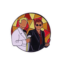Ineffable Duo Angel And Demon Ice-cream Pin Brooch Good Omens TV Show Fandom Flair Art Addition 2024 - buy cheap