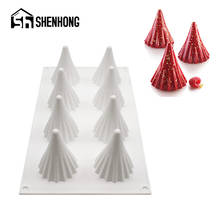 Shenhong moldes de silicone para saia de bolo, forma de mousse, árvore de natal, chocolate, cozimento, ferramentas de decoração, sobremesa 2024 - compre barato