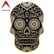 Aliauto Lnterest Car Sticker Day of The Dead Decal Rockabilly Rock Vintage Sugar Skull Reflective PVC Decal for Seat,10cm*16cm 2024 - buy cheap