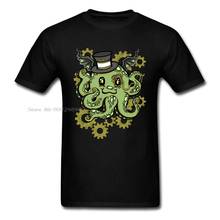 Steampunk Cthulhu T-shirt Men Family Custom Short Sleeve Tees Cotton Unfading Tops Cute Cartoon Design tshirt 2024 - buy cheap