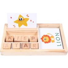 Cartas cognitivas de madeira para bebês, quebra-cabeça educacional, novo brinquedo para aprendizado do bebê em inglês, material montessori, brinquedos de matemática 2024 - compre barato