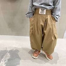 Kids Boys Loose Leisure Wide Leg Trousers 2020 Autumn New Beam Feet Bib Overall Boys Knickerbockers Handsome Casual Trousers 2024 - buy cheap