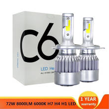 Factek 2PCS H1 H3 H11 H4 LED H7 Bulbs 4300K 6500K COB 8000LM Car Headlight Kit 72W H8 H9 9005 9006 Auto Headlamp Hi Lo Beam 2024 - buy cheap