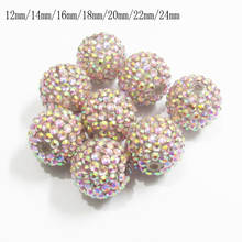 12mm/14mm/16mm/18mm/20mm/22mm/24mm rosa ab (#32) contas de strass de resina para moda crianças grossas/colar/diy/feito à mão 2024 - compre barato