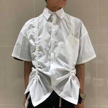 S-6XL ! 2019 New Men's clothing fashion Catwalk show Original Design Drawstring ribbon Shirt Hair Stylist plus size costumes 2024 - buy cheap