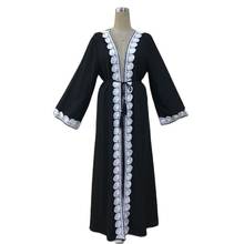 Factory direct F809 Muslim women embroidered cardigan collage Abaya gown Abaya dress dubai Turkey is a hot seller 2024 - buy cheap