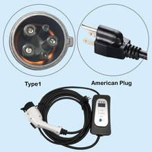 veículo eletrico Ev carregador de carro tipo 1EVSE Carregador Elétrico com tomada Americana 2 cabo 5.5M nível de entrada AC 110V -250V kit evse 2024 - compre barato