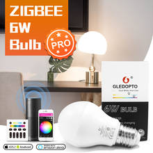 Zigbee-bombilla LED inteligente, lámpara RGBCCT de 6W, CA de 110V, 220V, Control remoto de 6 zonas, E26, E27, Compatible con Amazon, Alexa, Zigbee Hub 2024 - compra barato