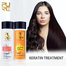 New PURC Gold therapy keratin hair straightening advanced formula best hair care Green apple fragrance 100ml set can use at home 2024 - buy cheap
