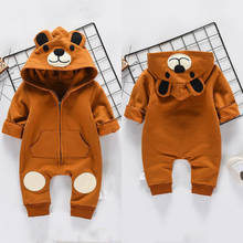 Ropa para bebés recién nacidos, Pelele con capucha 3D de oso de oreja, mono, traje de Cosplay con cremallera, trajes bonitos de 0 a 24M, 2020 2024 - compra barato