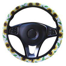 Universal Car Steering Wheel Cover Wrap Braid on the Steering wheel Volant 2Styles Cloth Flowers Girl Woman Auto No Inner Circle 2024 - buy cheap