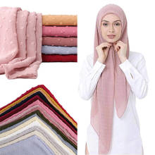 Plain Bubble Chiffon Hijab Shawl Scarf Women 2019 Solid Color Muslim Hijabs Scarves Long Shawls and Wraps Ladies Foulard Femme 2024 - buy cheap