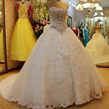 YIWUMENSA Luxury Crystal Beaded Princess Bridal Ball Gown Wedding Dress Lace-Up Back Sweetheart Sleeveless  Robe De Mariee 2021 2024 - buy cheap