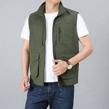 Multi Pocket Men's Vest Jacket Spring Thin Fishing Waistcoat Photography Hiking Trekking Cycling Casual Sports Clothes Big size 2024 - buy cheap