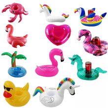 Suporte inflável para copos, suporte para bebidas de unicórnio, flamingo, boia para piscina, brinquedo de banho, decoração de festa, porta-copos 2024 - compre barato