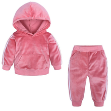 Baby Velvet Hooded Clothing Set Autumn Spring Kids Suit for Girl Boys Sports Suits Tracksuits Toddler Children 80 To 140cm 2024 - buy cheap