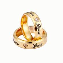 Fashion English Forever Love Cubic Zirconia Wedding Ring Stainless Steel Couple Ring for Women Men Alliance Jewelry Gift 2024 - buy cheap