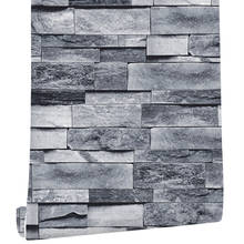 Papel de parede texturizado de tijolos, adesivo cinza claro com pedras, para banheiro, imitação de tijolo 2024 - compre barato
