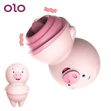 Olo feminino masturbador bonito porco língua lambendo vibrador brinquedos sexuais para mulher clitóris estimulador 6 modos mamilo massageador 2024 - compre barato