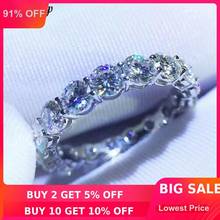 Chucong anel de casamento de noivado feminino, prata esterlina 4mm aaaaa s6 pedra cz para mulheres joias de dedos 2024 - compre barato