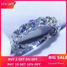 choucong Eternity Wedding Band Ring 925 sterling Silver 4mm AAAAA Sona cz Stone Engagement Rings For Women Finger Jewelry 2024 - buy cheap